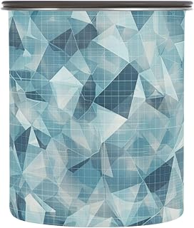 Blue Irregular geometries Designed Storage Containers With Lids Stainless Steel Kitchen Pantry Organizer Button Opening