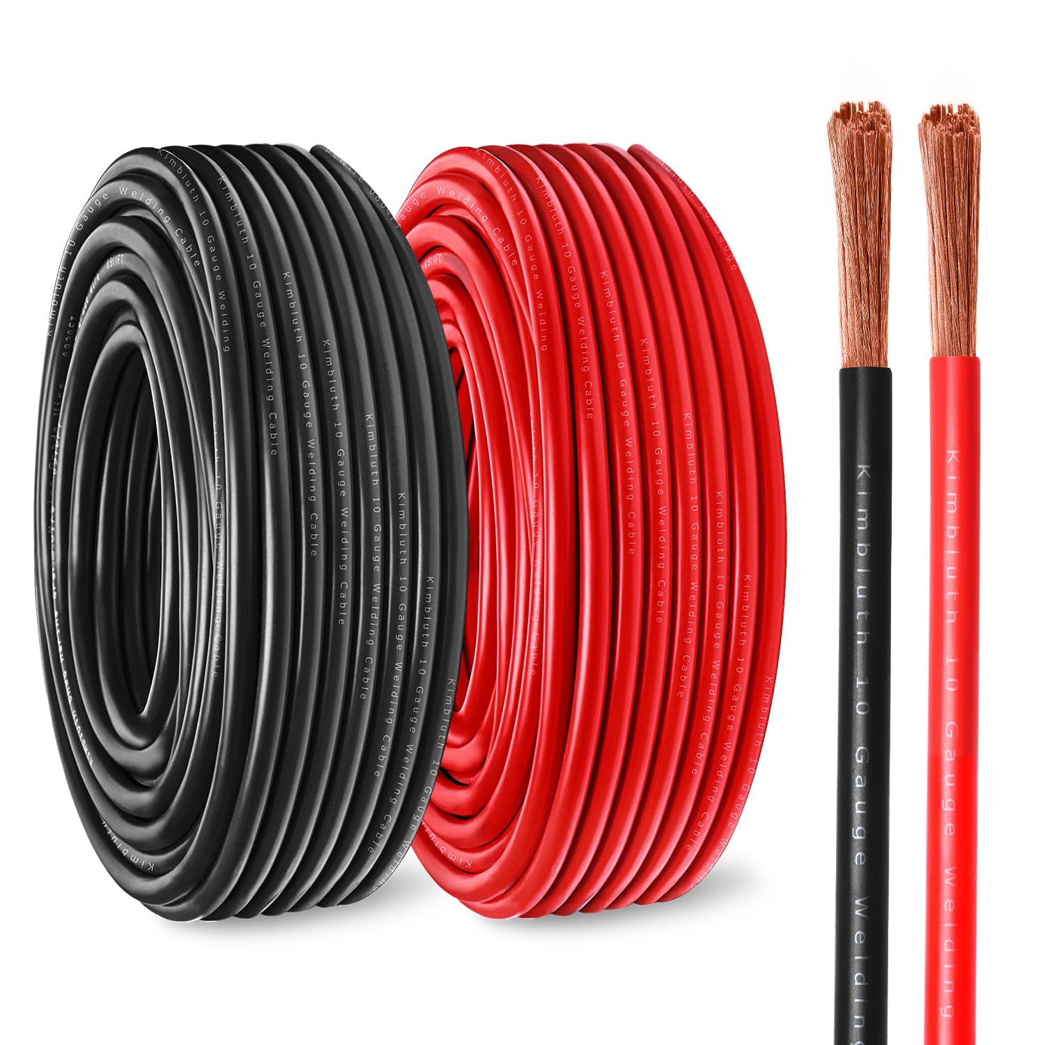 Kimbluth 10 Gauge Battery Cable 10FT Red 10FT Black