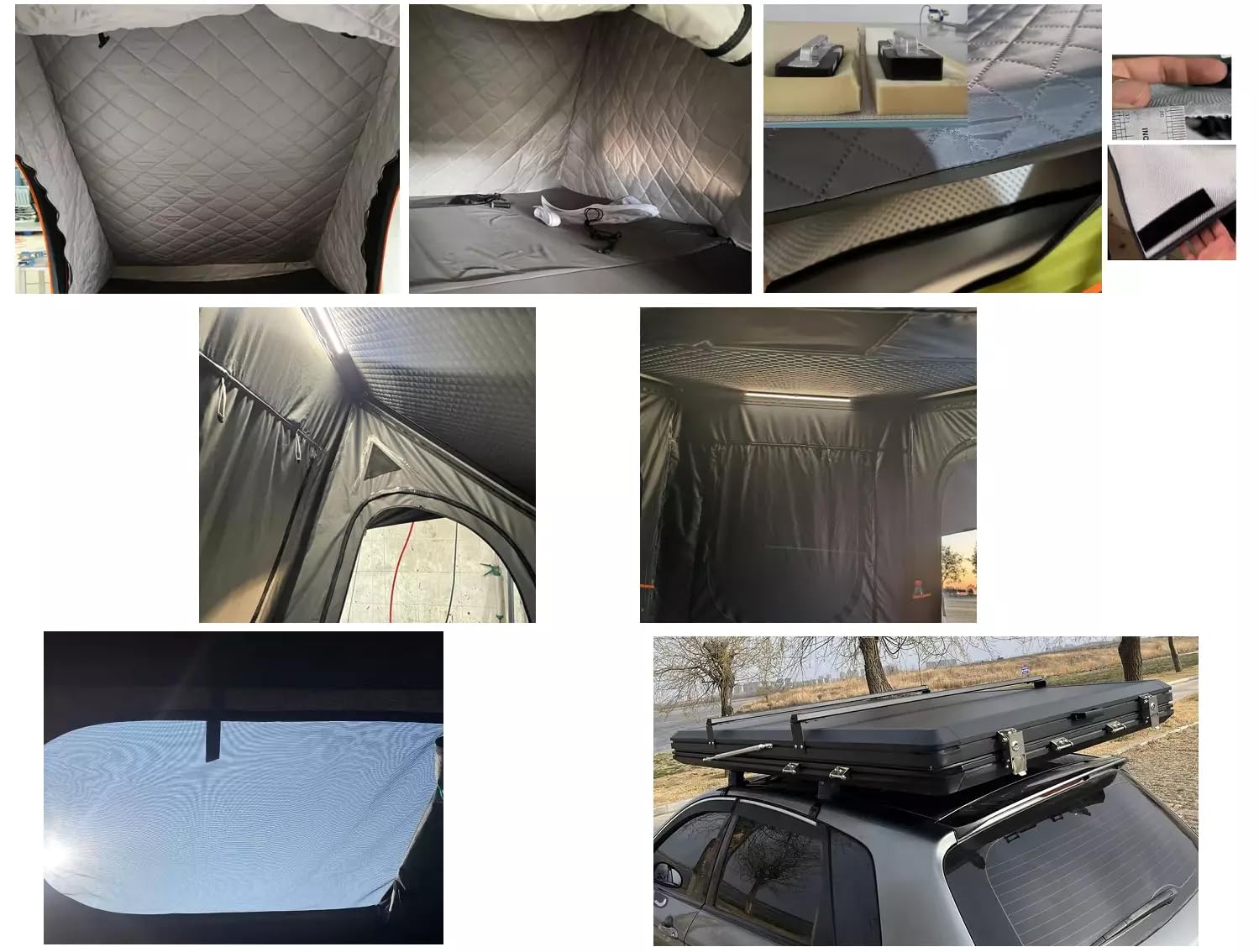 Autodachzelt Grau/Schwarz Softcase Dachzelt Auto 2 Größen