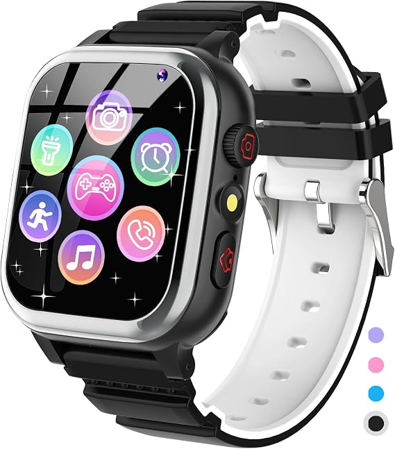 JUBUNRER Montre Intelligente Tactile avec Appels SOS, Lecteur MP3 et Jeux
