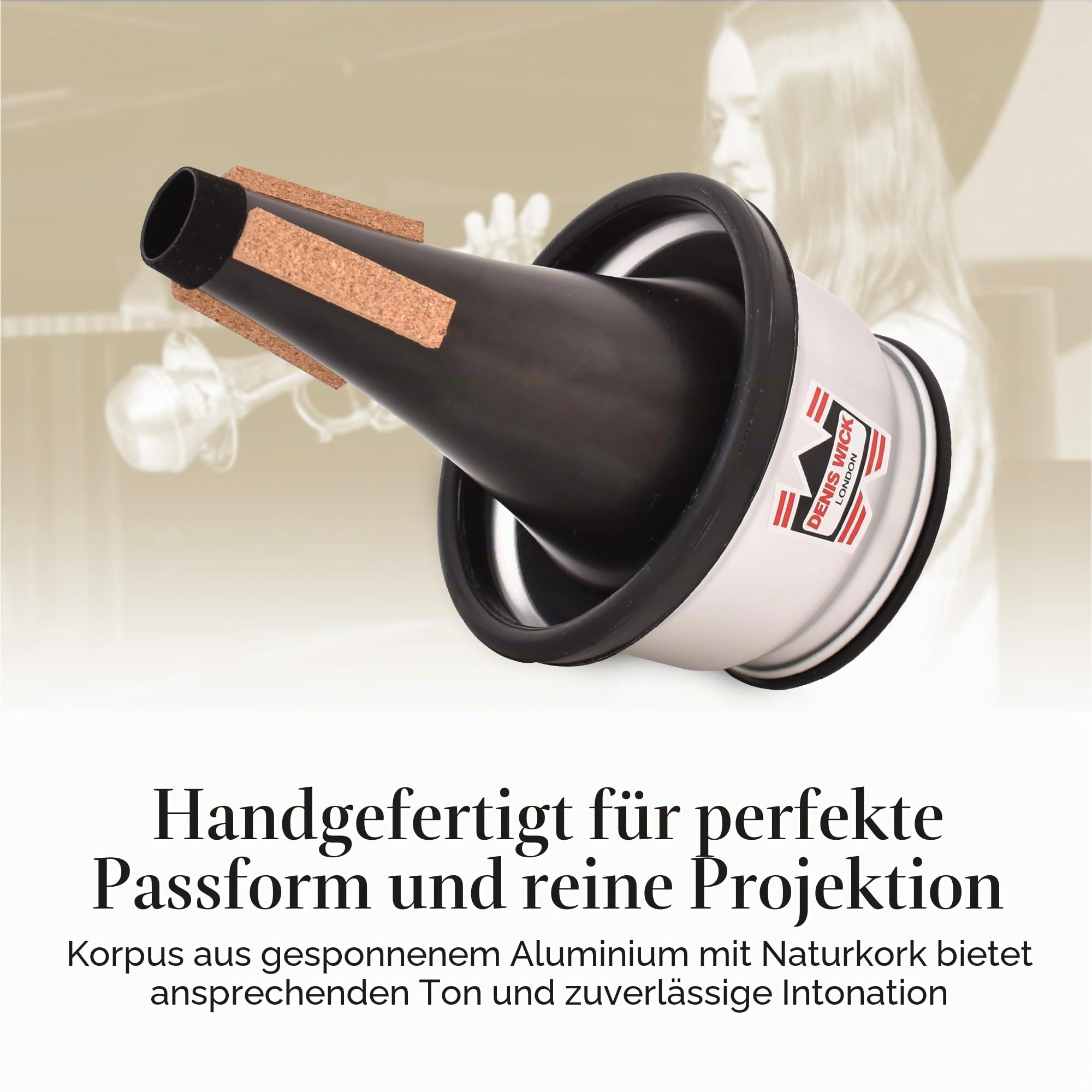 Denis Wick Trompetendämpfer, Straight Blck/Silver