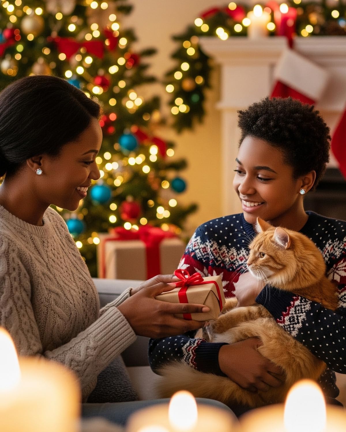 Cute Valentines Gift for Her, Cat Earrings for Women Teens Daughter 18K White Gold Plated 925 Silver Animal Pet Studs Hypoallergenic, Kitty Jewelry Birthday Gift for Cat Lover Mom Girlfriend - Image 2