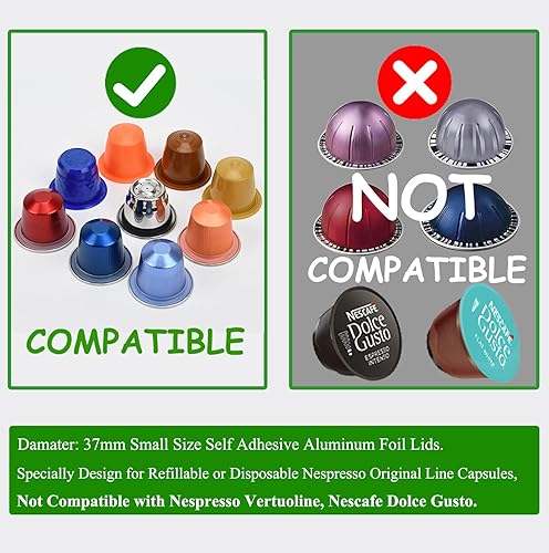 Miniatura 3 de Tapas de aluminio para expreso, adhesivos de aluminio para cápsulas de café reutilizables, cápsulas de café recargables, filtros de tazas de acero