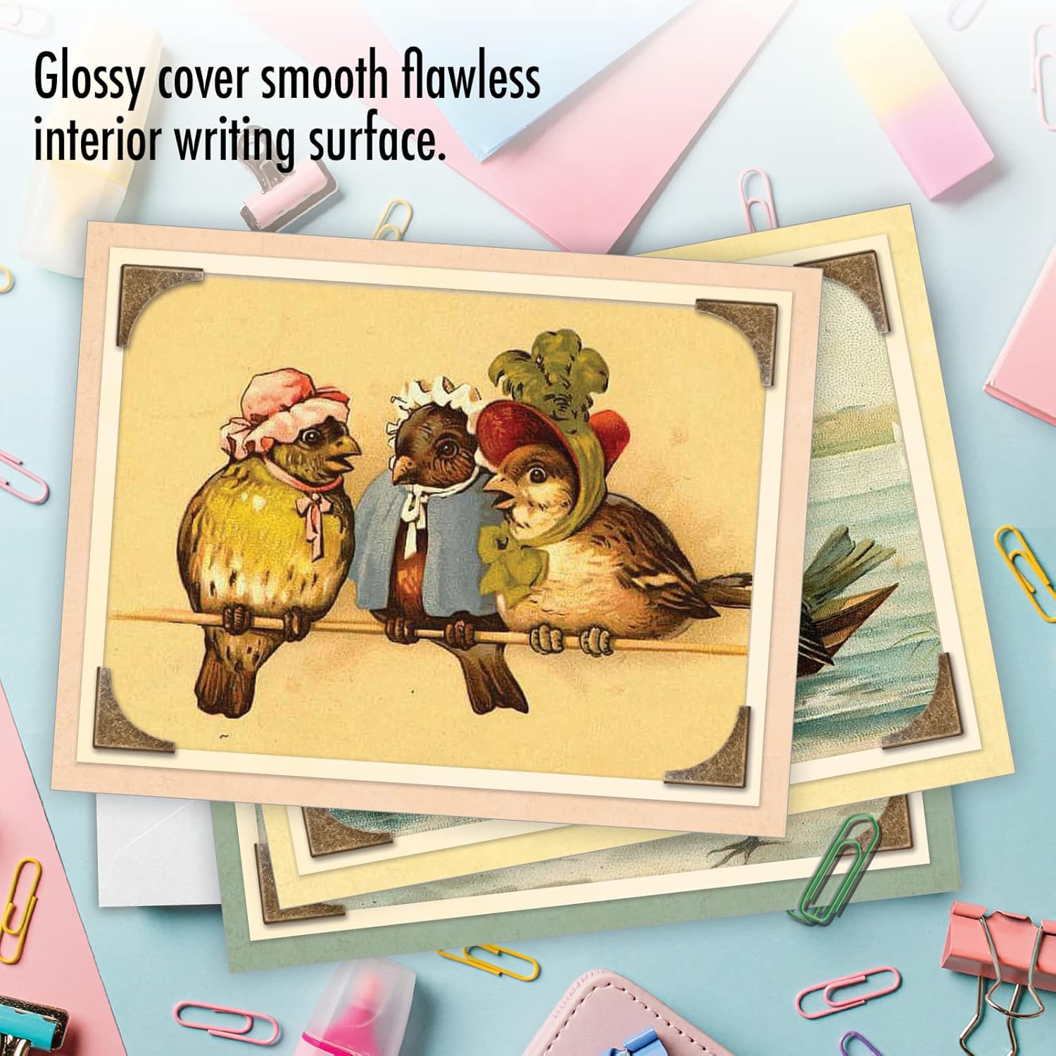 The Best Card Company - 10 Bird Note Cards Blank (4 x 5.12 Inch) - All Occasion Cards with Envelopes, Boxed Set - Sweet Tweets M2344OCB - Image 5