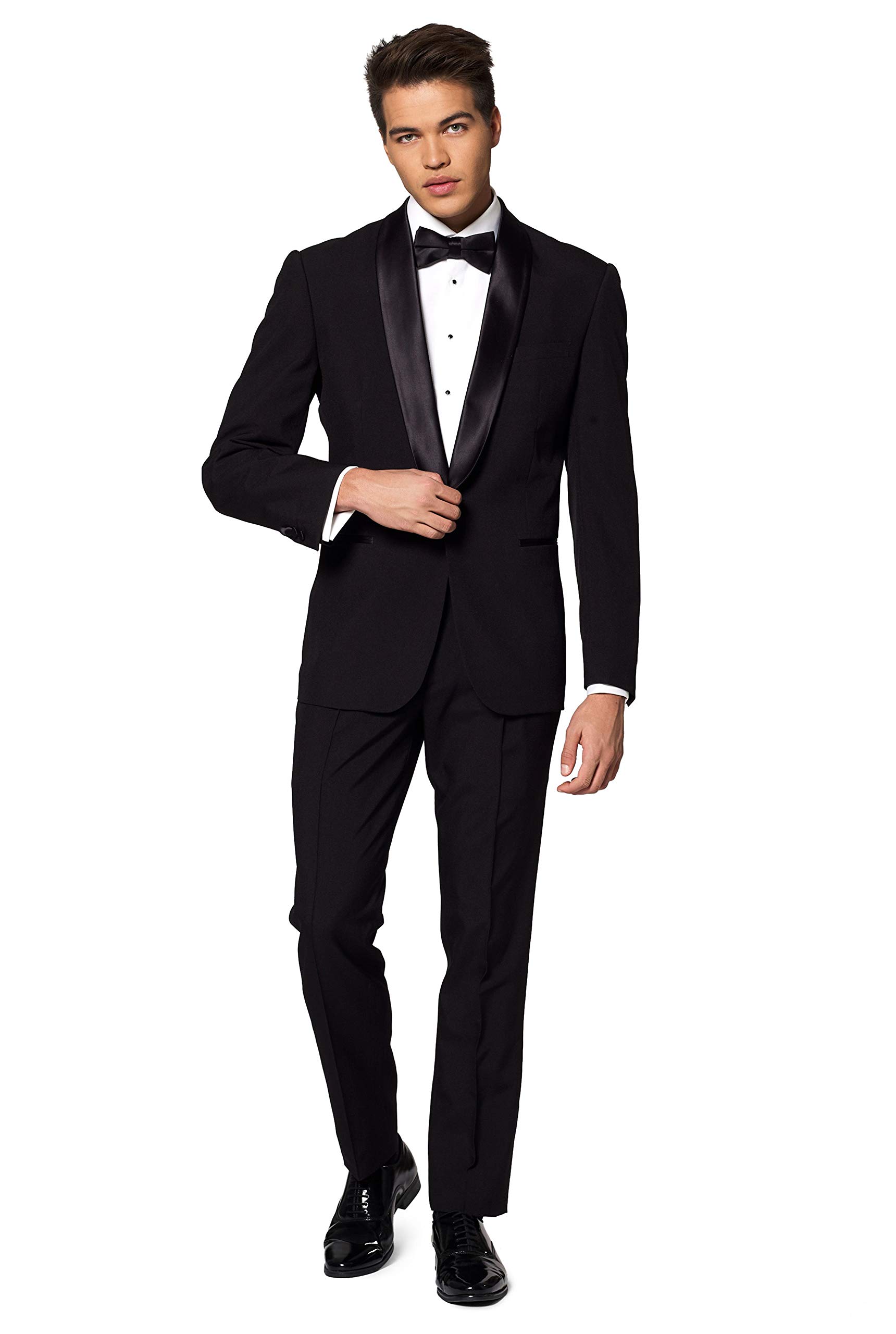 Opposuits Men's Formal Outfit - Premium Tuxedo Suit - Slim Fit - Includes Blazer, Pants and Bow Tie