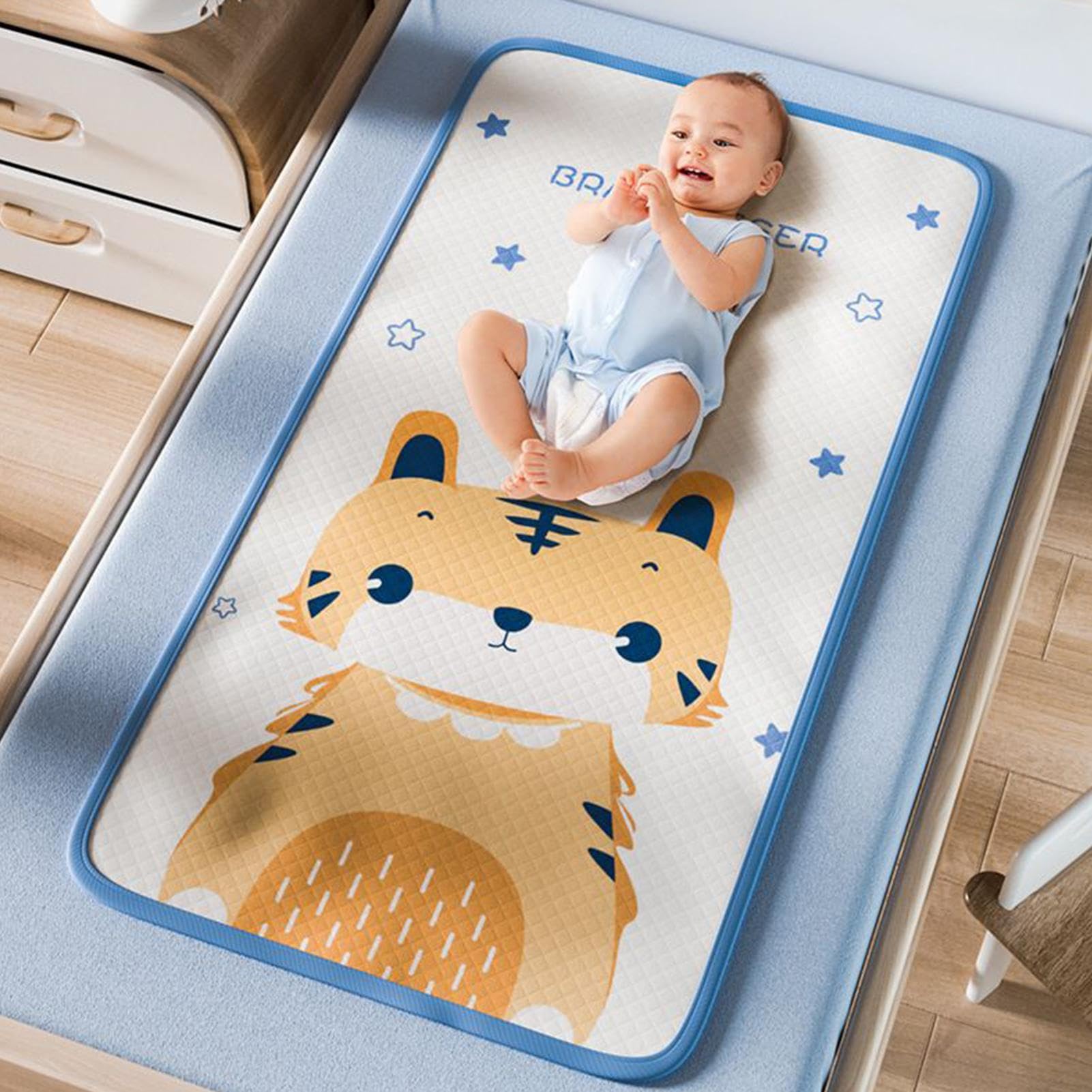 Coprimaterasso impermeabile riutilizzabile per bambini, 100 x 60 cm, ad alta assorbenza, a prova di perdite, morbido, per culla, letti singoli e letti matrimoniali
