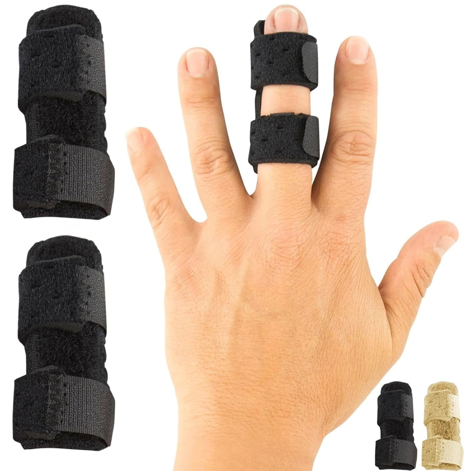 Finger Splint (2 Pack) - Universal Finger Straightener - Broken and Trigger Finger Splints - Finger Brace for Arthritis pain and Support - Sprain Relief for Middle, Index, Ring, Pinky Fingers-image-26