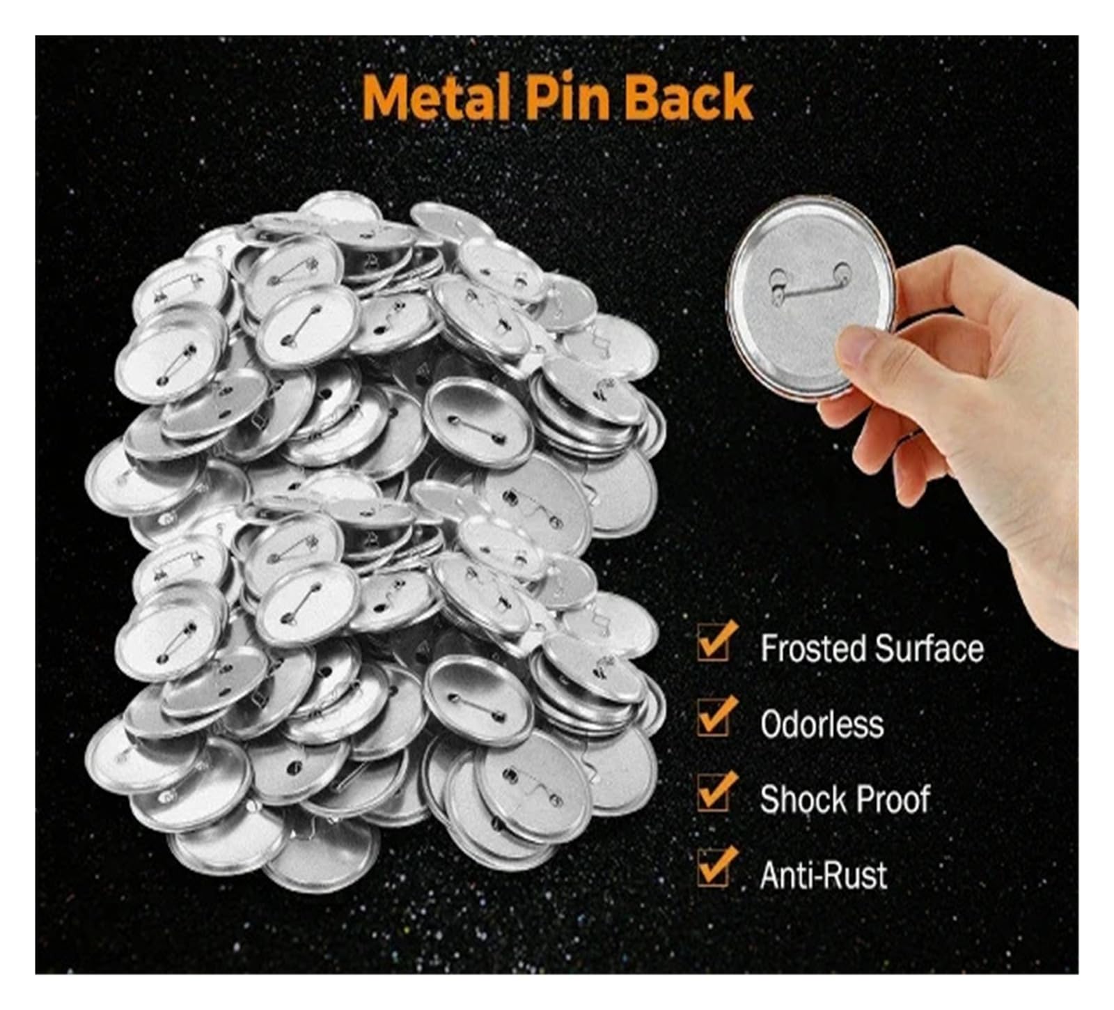 YXZKJZJ 100 Sets Blank Badge Pin Button Maker Teile 25/32/37/44/58mm Presse Maschine Teil Für Partys, Sportveranstaltungen(25mm)