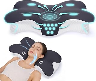 Memory Foam Neck Pillow 60 x 33 x 10/17 cm, Ergonomic Neck Support Pillow for Side,…