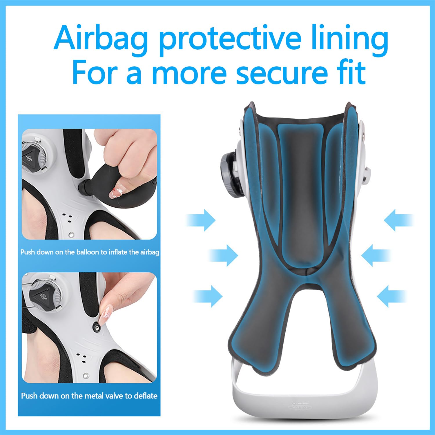 Ortesis De Pie Drop, Estabilizador De Pie Para Caminar, Ortesis De Tobillo Con Forro Protector Airbag, Soporte Triangular Y Diseño Extraíble Para Fascitis Plantar, Voleibol, Esguince De Tobillo