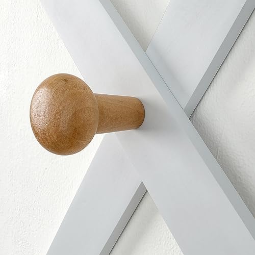 Miniatura 4 de SKOLOO Perchero de madera para sombreros de pared, colgador de pared grande de acordeón, moderno, ampliable, para colgar sombreros de pared de