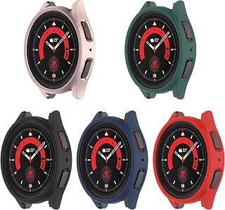 Case Compatible for Samsung Galaxy Watch 5 Pro Case 45mm, Shock-Proof Protective Case Cover for Samsung Galaxy Watch 5 Pro 45mm SM-R920 (5 Pack A)