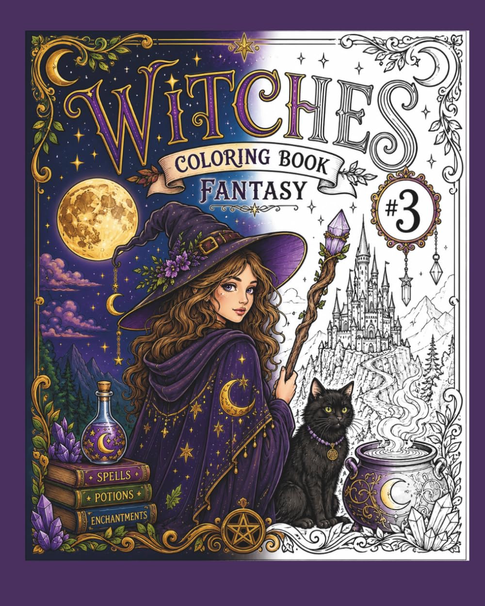 Fantasy, The enchanted coven: coloring book (Fantasy, The enchanted Dragon Realm)