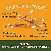 Vista 4 de Pet 'n Shape Chik 'n Hide Twist - Golosinas naturales envueltas en pollo para perros, grandes, 6