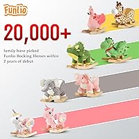 Vista 6 de FUNLIO Caballo mecedor de unicornio para bebé, caballo mecedor de unicornio de hadas arco iris para niños pequeños de 6 meses a 3 años, balancín