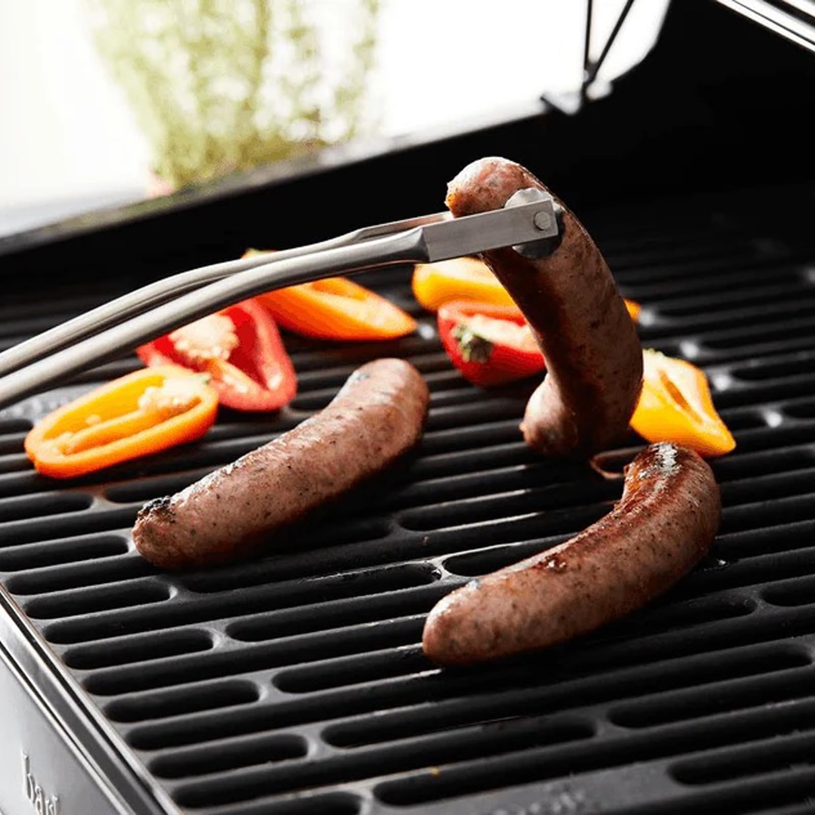 Pince à Saucisses BBQ à Roulettes ZoneYan | 38cm Acier Inox | Retournement Facile Saucisses, Steaks