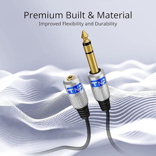 Adaptador de auriculares de 6.35mm a 3.5mm - Cable con conector gold-plated miniatura 3