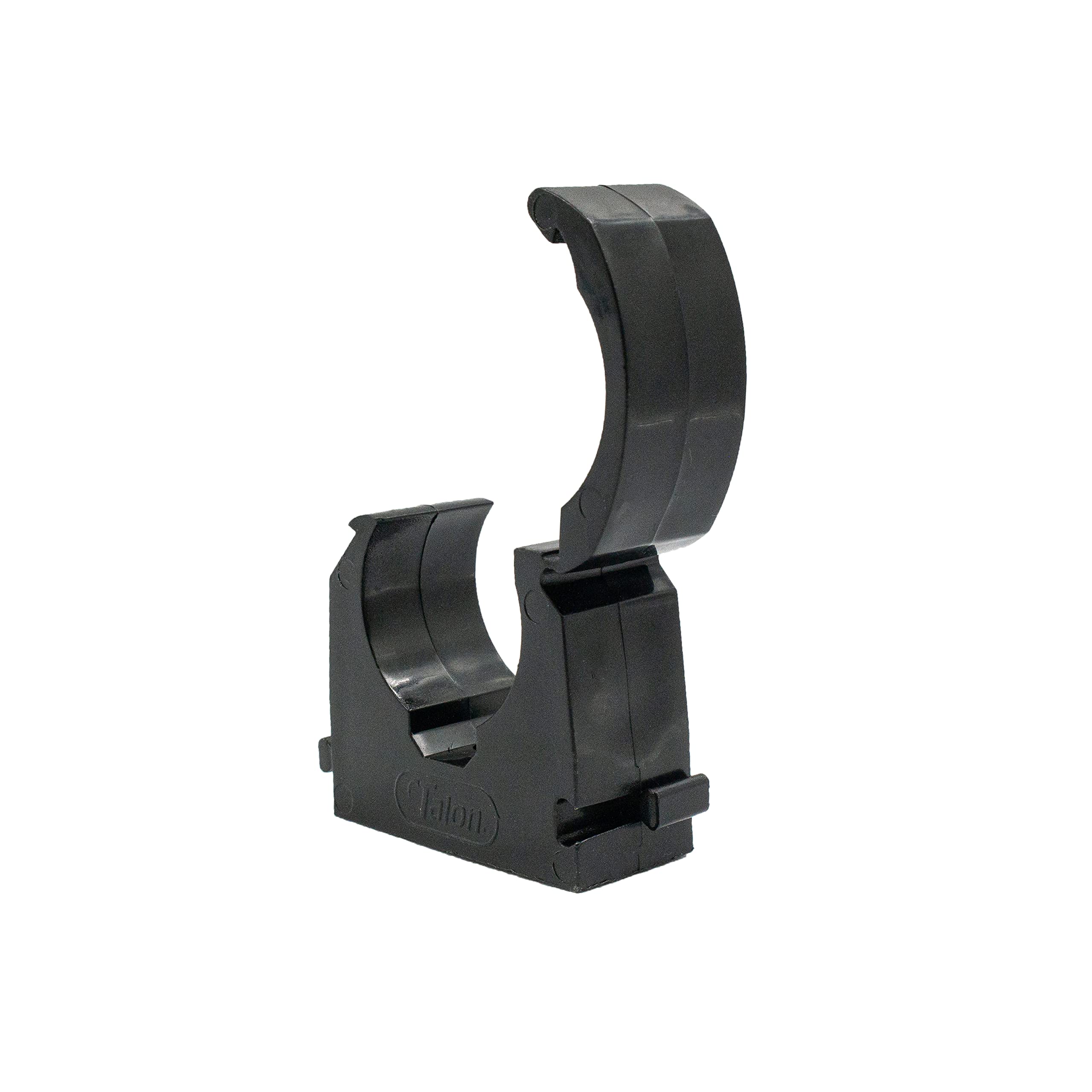 Talon Black - 22Mm Single Hinged Pipe Clip X100 - 360° Fixing For Pipework - Uv Stabilized - Up To 85°C - Safe For Use On Plumbing, Gas And Air Conditioning Pipe
