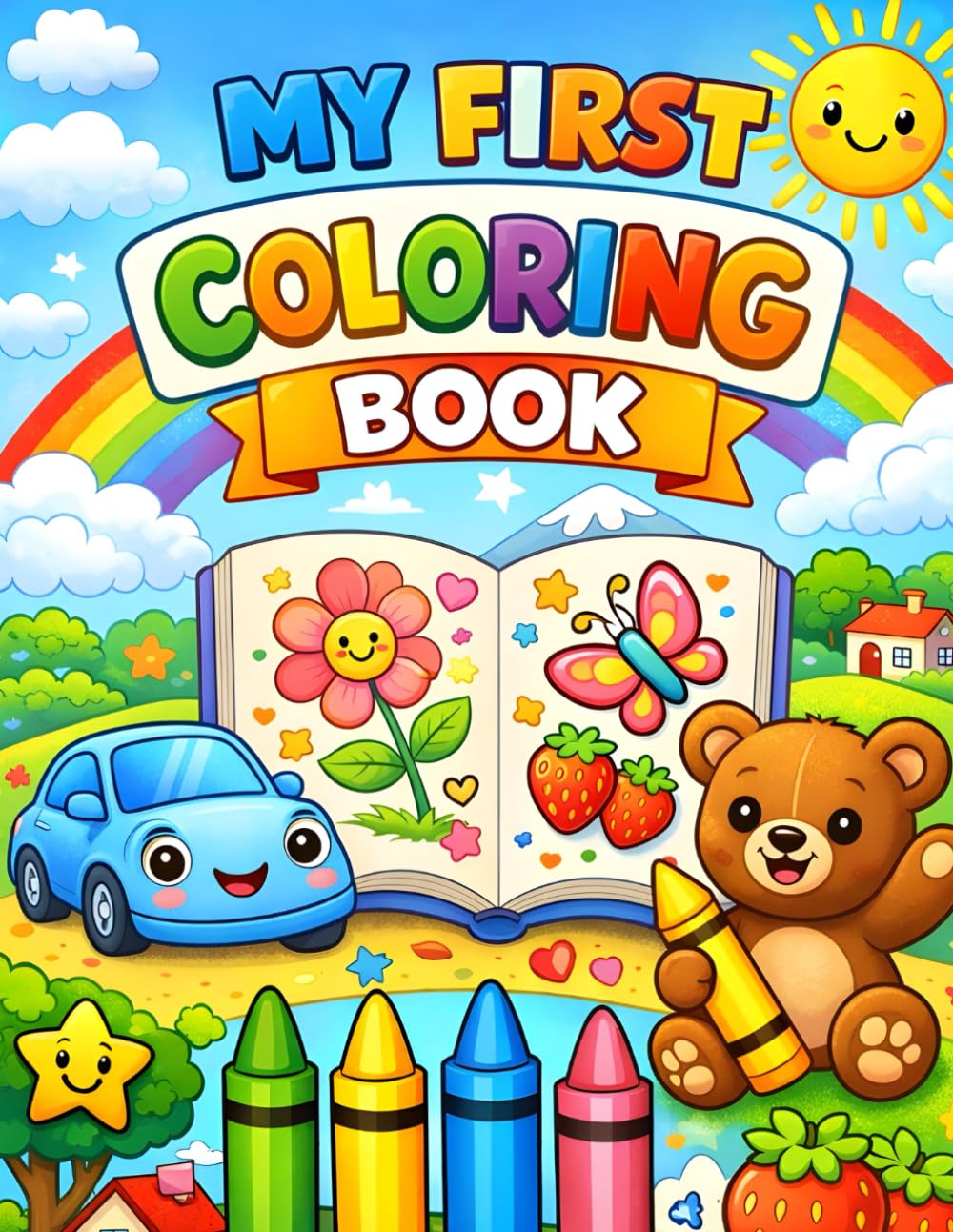 My First Coloring Book for Kids: Bold and easy coloring pages for toddlers aged 3-6