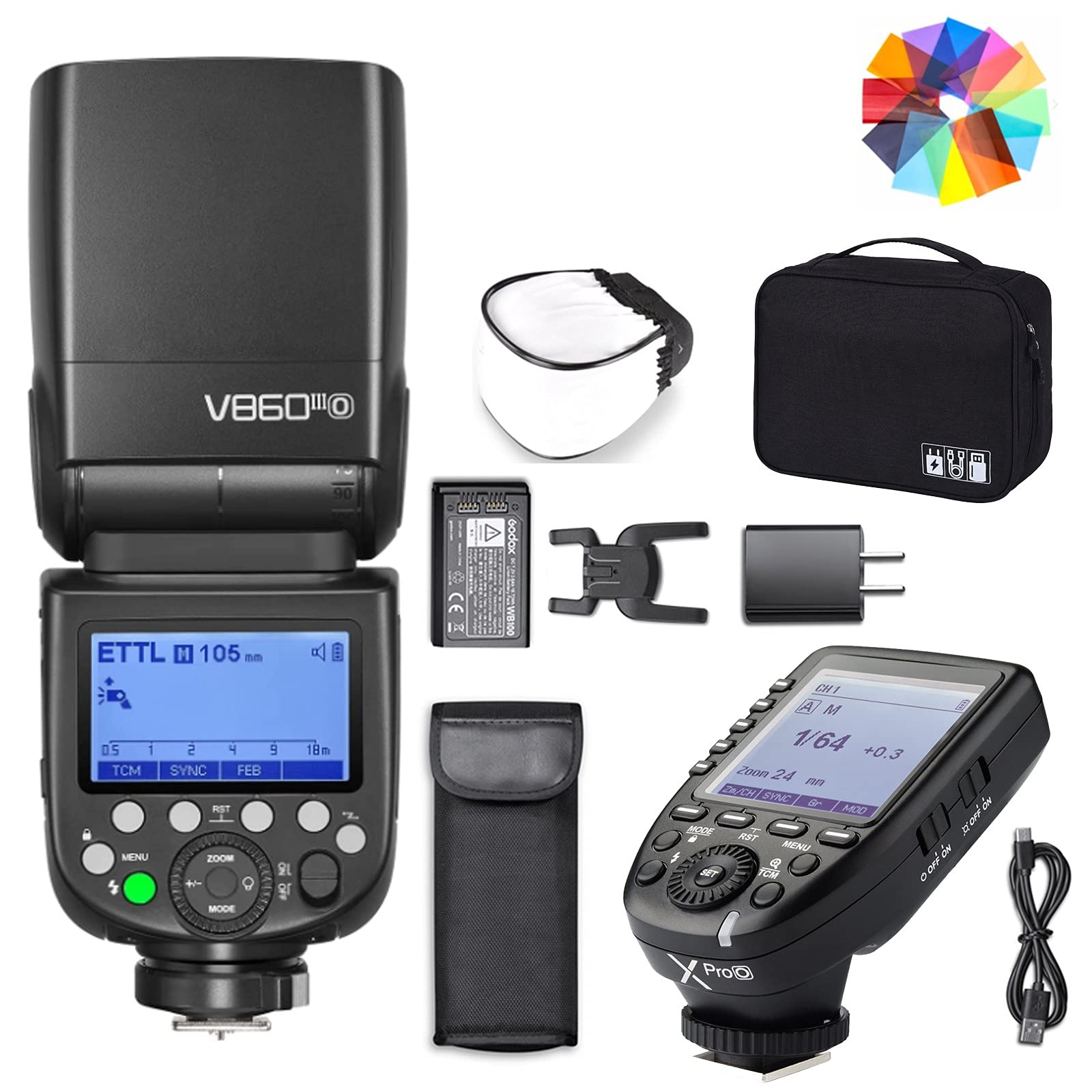 GODOXV860III-O for Olympus Panasonic Camera Flash Speedlite Speedlight TTL GN60 2600mAh 1.5s Recycle Time and 480 Full Power 10 Levels Modeling Light w/Godox XPro-O Flash Trigger (Upgraded V860II-O)