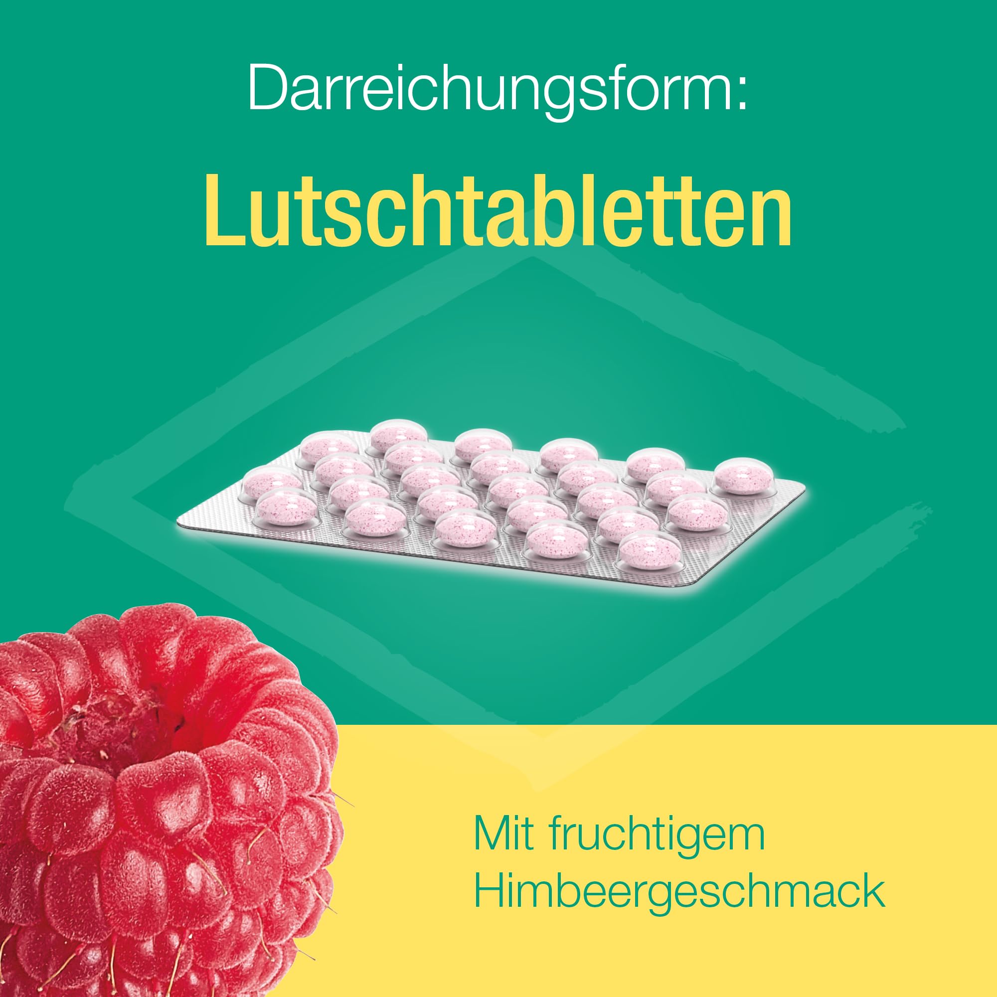 Zinkletten Verla Himbeere – 5 mg Zink in Form von Zinkcitrat+ 30 mg Vitamin C zum Lutschen und Kauen, für die tägliche Zinkversorgung, mit Himbeergeschmack, vegan, glutenfrei, ohne Lactose, 200 St