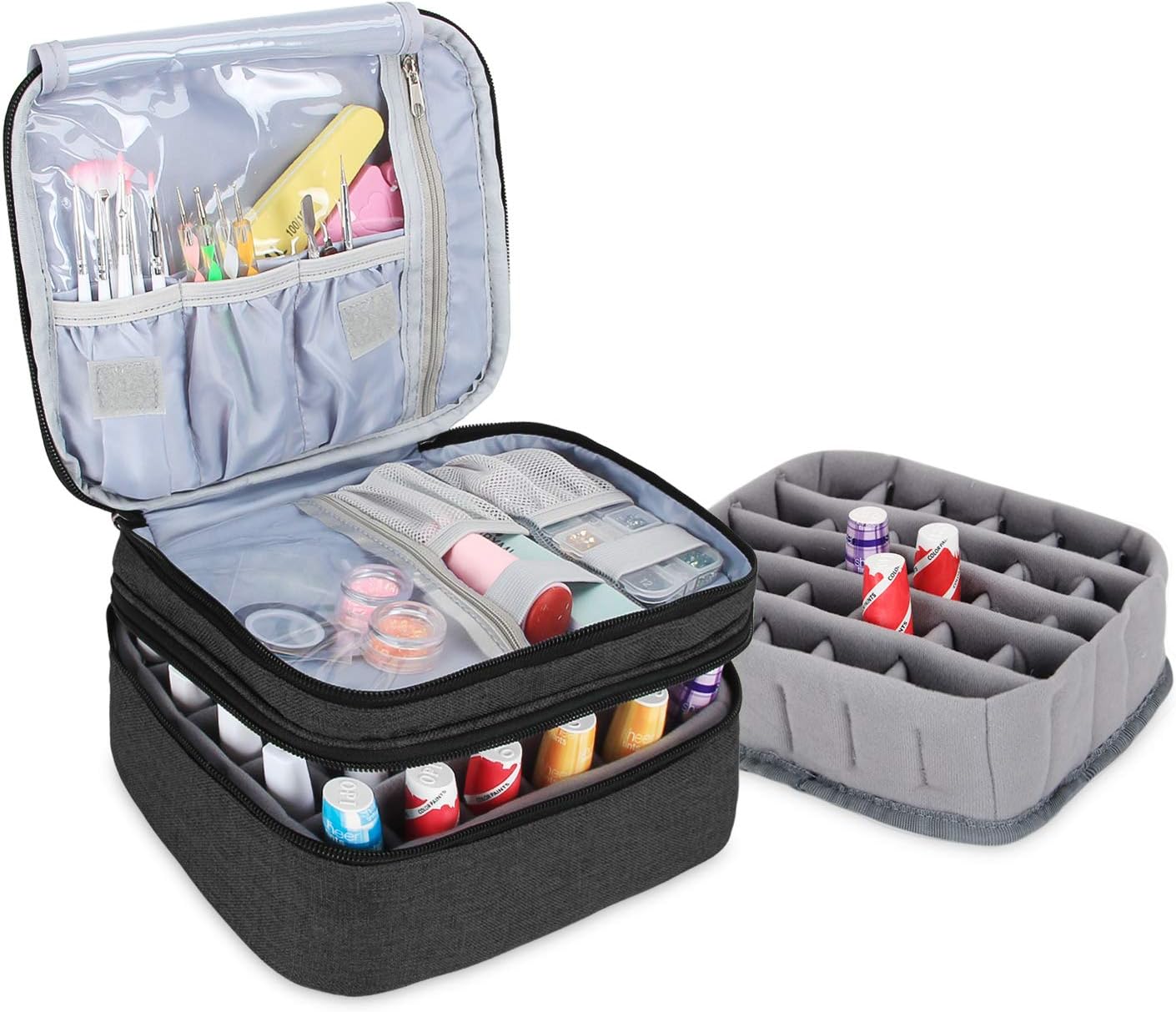 Luxja Nail Polish Carrying Case, Portable Nail Polish Organizer Holds