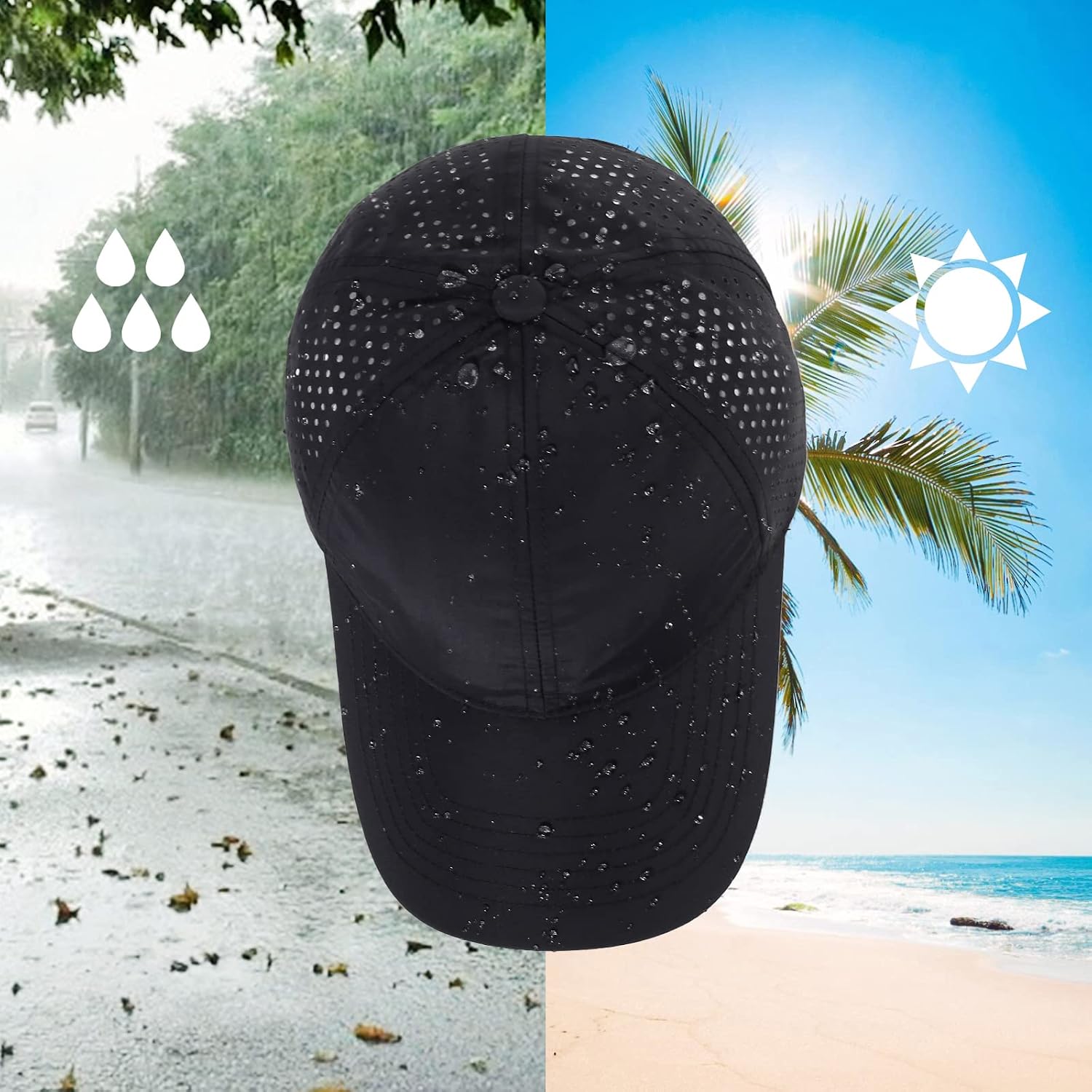Crazy Era Waterproof Sports Performance Hat Running Hat Mesh Cap Lightweight Quick Drying Hat Runner Cap for Men Women image 5