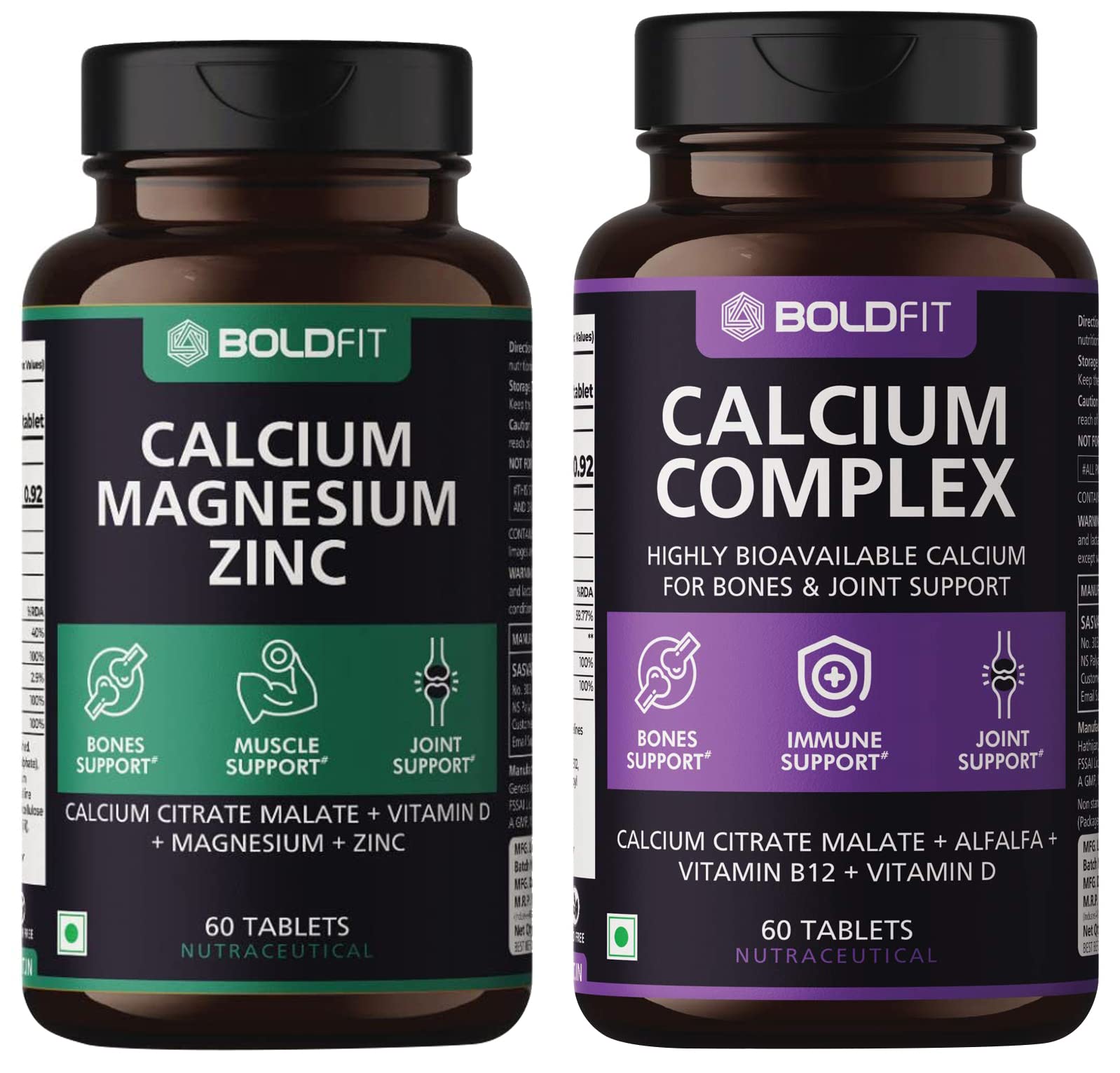 Boldfit Calcium Supplement 1000mg for Women and Men - 60 Vegetarian Tablets & Calcium Complex Supplement 1000mg (60 Vegetarian Tablets), 60 count-image-14