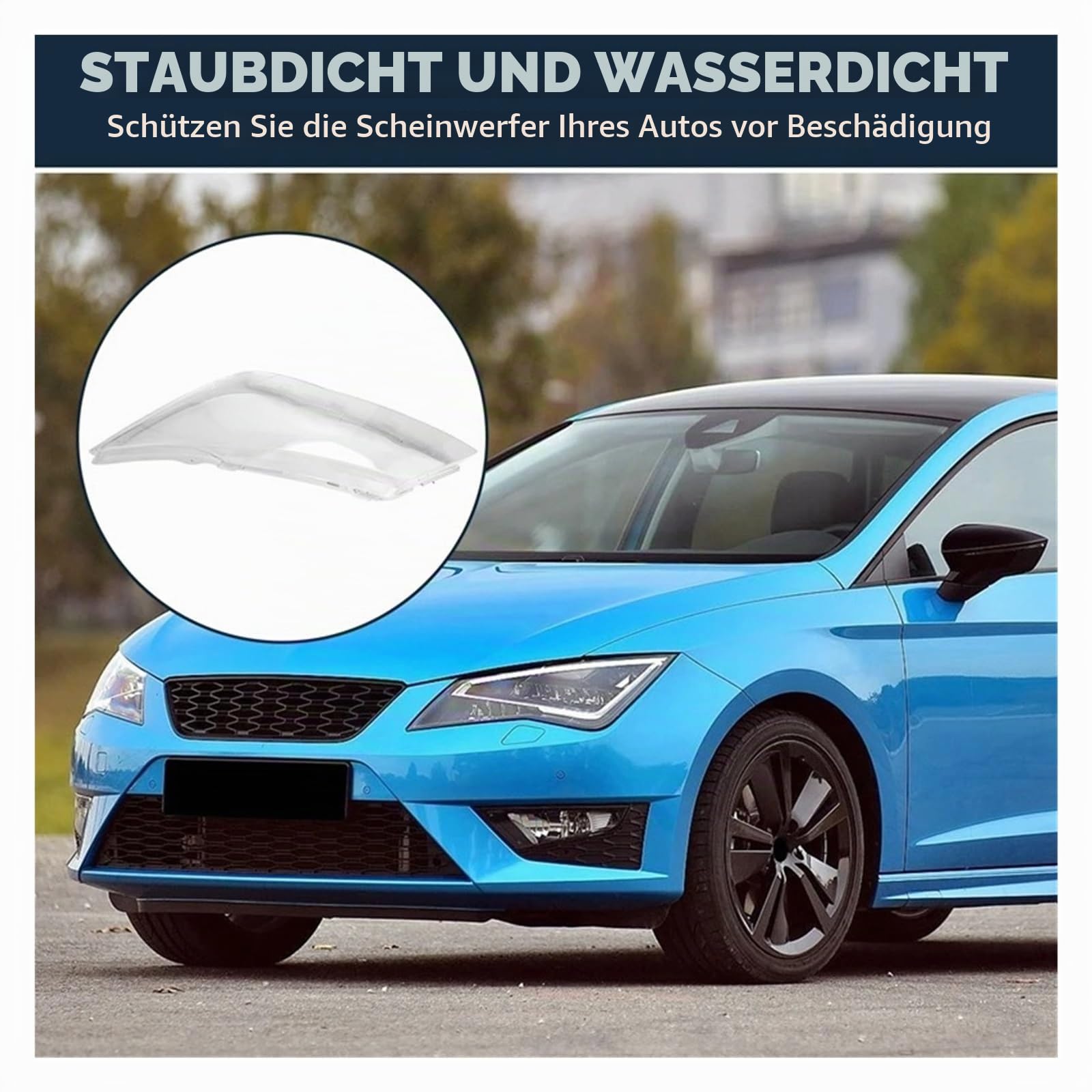 Objektiv Scheinwerfer Glas Für Seat Für Leon 2013-2018 Autoscheinwerferabdeckung Linse Scheinwerferschale Lampenschirm Transparenter Lampenschirm Auto Scheinwerferabdeckung(Left)