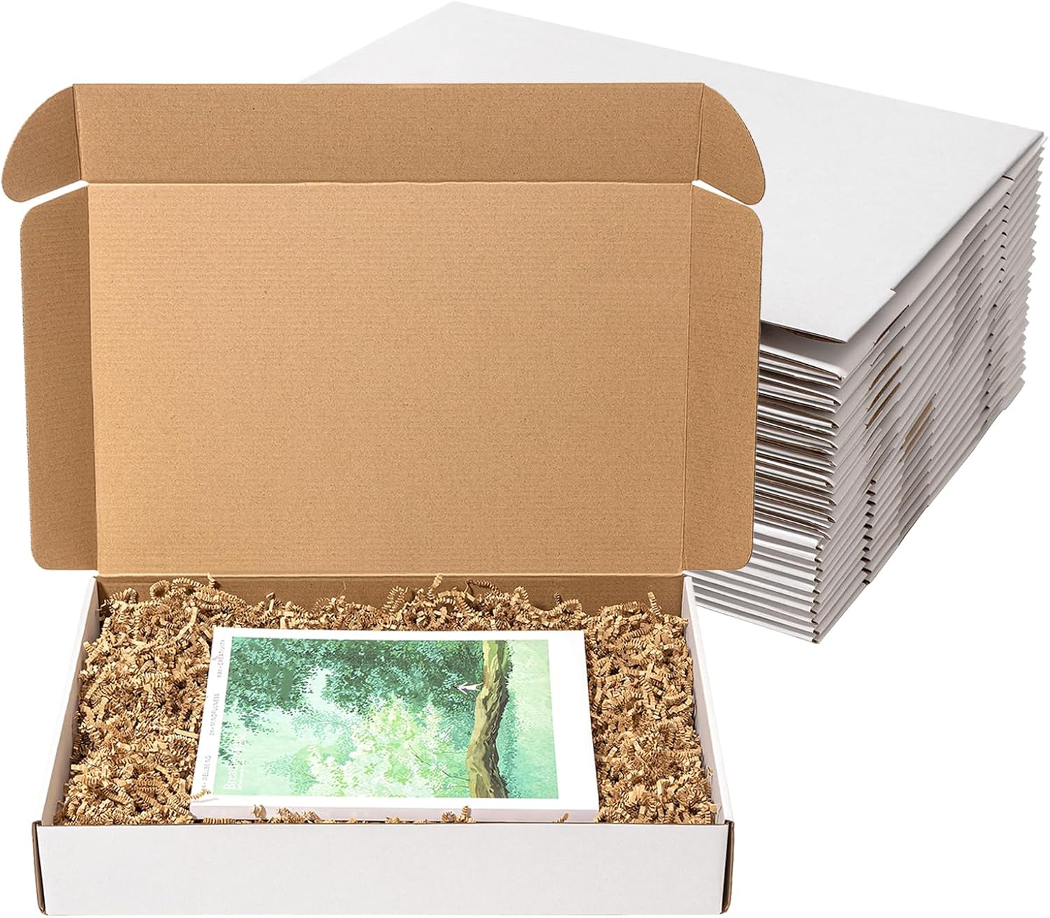 17x11x3 Shipping Boxes 20 Pack White**** Corrugated Cardboard Mailing Boxes for Small Business - Flat Literature Mailer Packaging Supplies