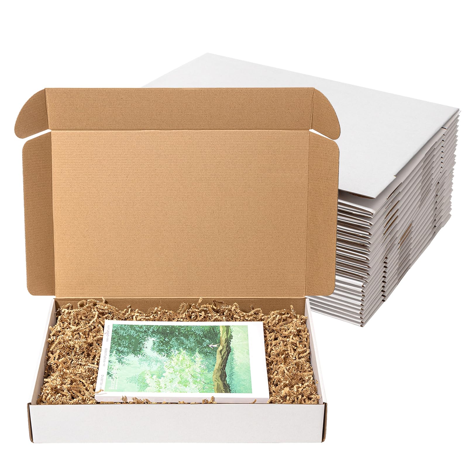 Wowxyz 17x11x3 White Shipping Boxes