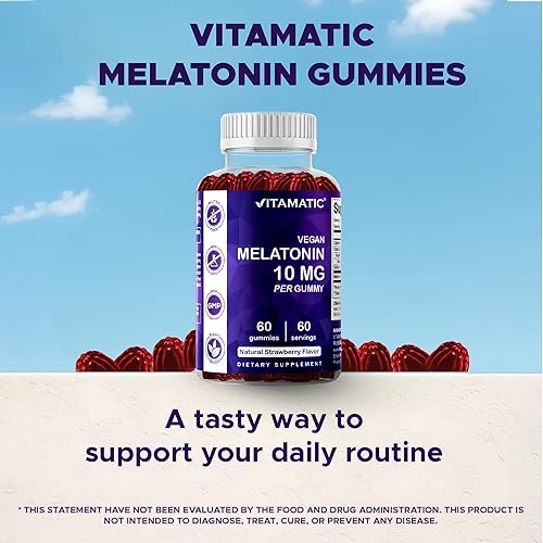 Miniatura 6 de Vitamatic Melatonina 10 mg por gomita  60 porciones  60 gomitas vegetarianas  Suplemento sin hábito