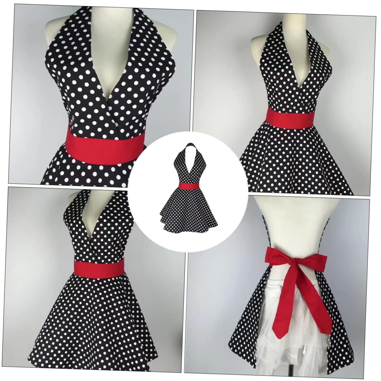 TOPBATHY 2piezas Delantal Retro De Vintage Delantal De Cocina De Algodón Sin Mangas Para Mujeres Para Cocinas Barbacoa y Profesional