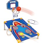 3-in-1 Toss Game for Kids - Bean Bag Toss, Ring Toss & Mini Basketball Hoop Indoor Outdoor Cornhole Style Carnival Game for Backyard Fun - Easy Setup, Portable Play for Birthday Party Gift for Boys