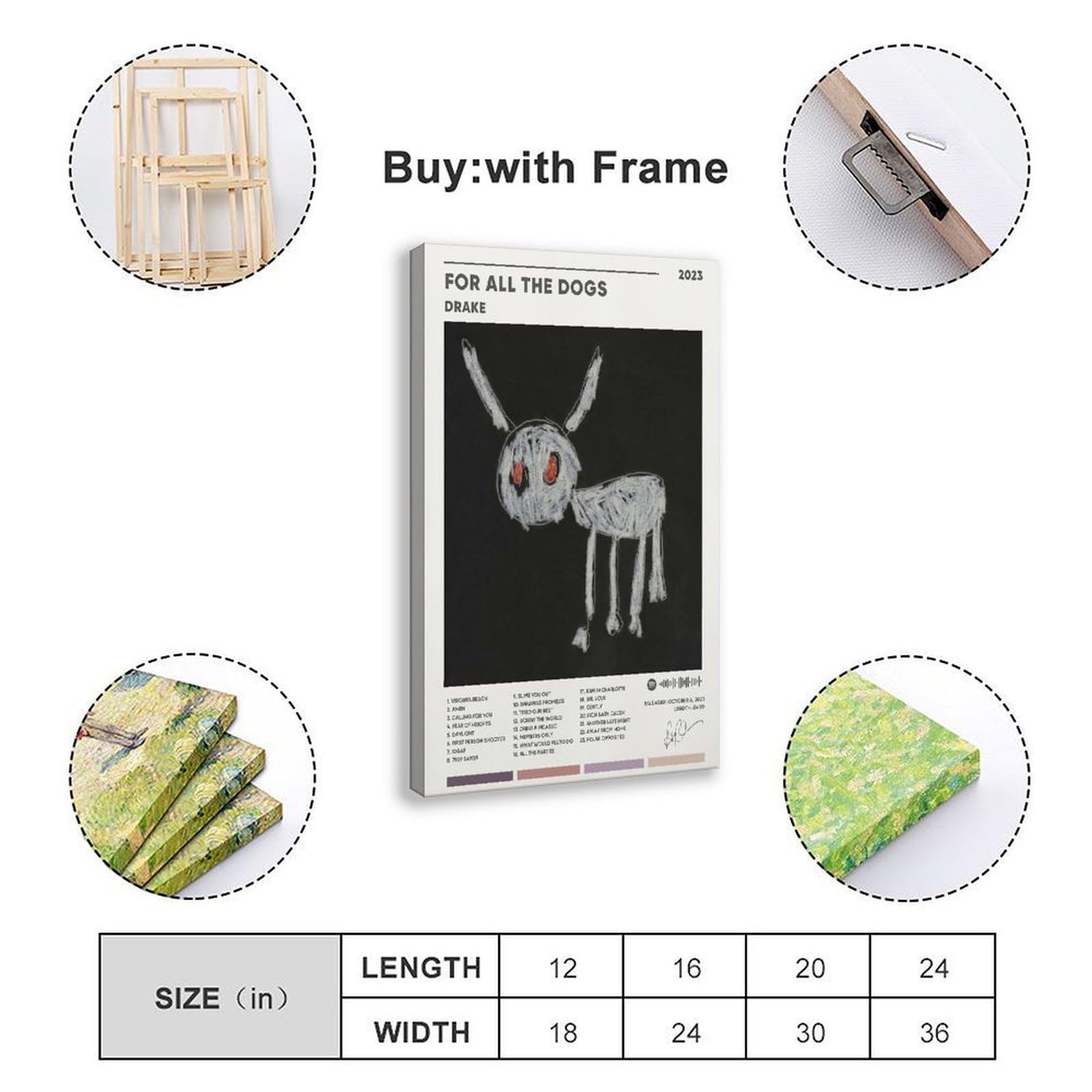 Drake Poster Auf Leinwand | For All The Dog Motiv 30x45cm