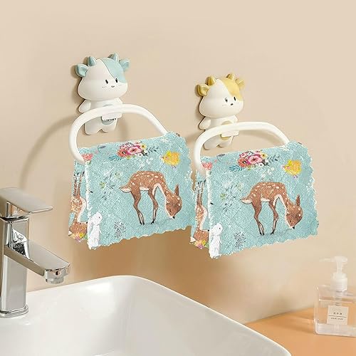 Miniatura 6 de Seamless Pattern Little Deer Hare Microfiber Hand Towel Printed Funny Kitchen Tea Towels Terrycloth Dish Towels Hearth and Hand Kitchen Towels