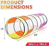 Vista 6 de Colorido túnel de juego para bebés con 2 lados de malla, túnel de gateo para niños, túnel desplegable para niños, túnel de gato para perros