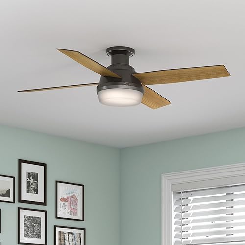 Miniatura 4 de Hunter Fan Company 59447 Dempsey - Ventilador de techo de perfil bajo para interiores de 52 pulgadas con luz, acabado de bronce noble