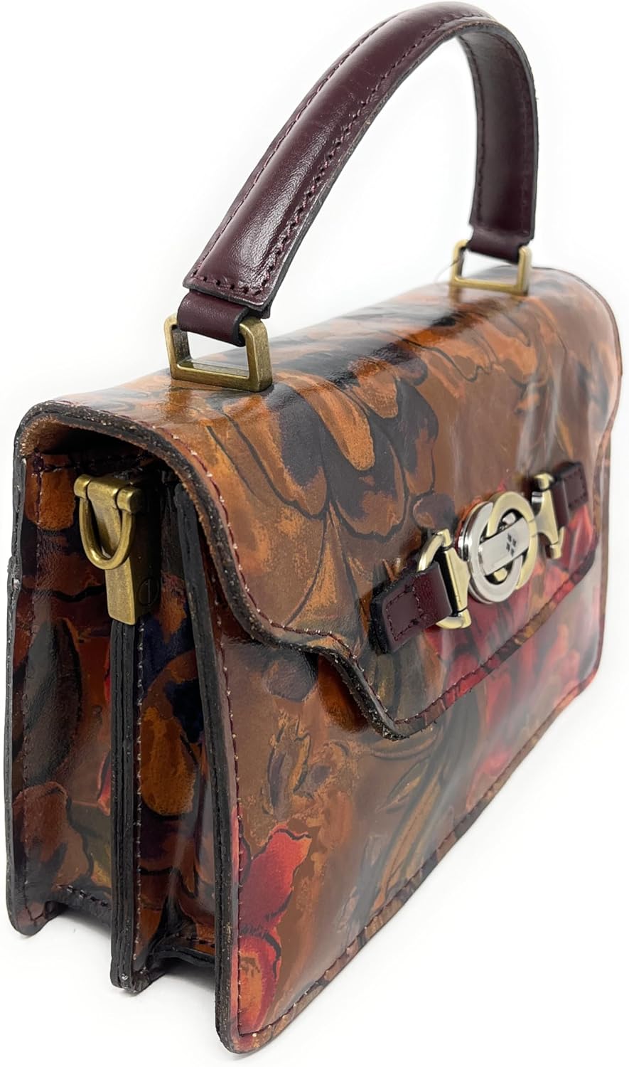 Patricia Nash Porcili Leather Top Handle Crossbody, Sienna Sunset