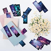 Vista 4 de VOCHIC 12 marcapáginas personalizables de la noche estrellada del espacio, marcadores a granel para mujeres/hombres, marcapáginas único del zodiaco
