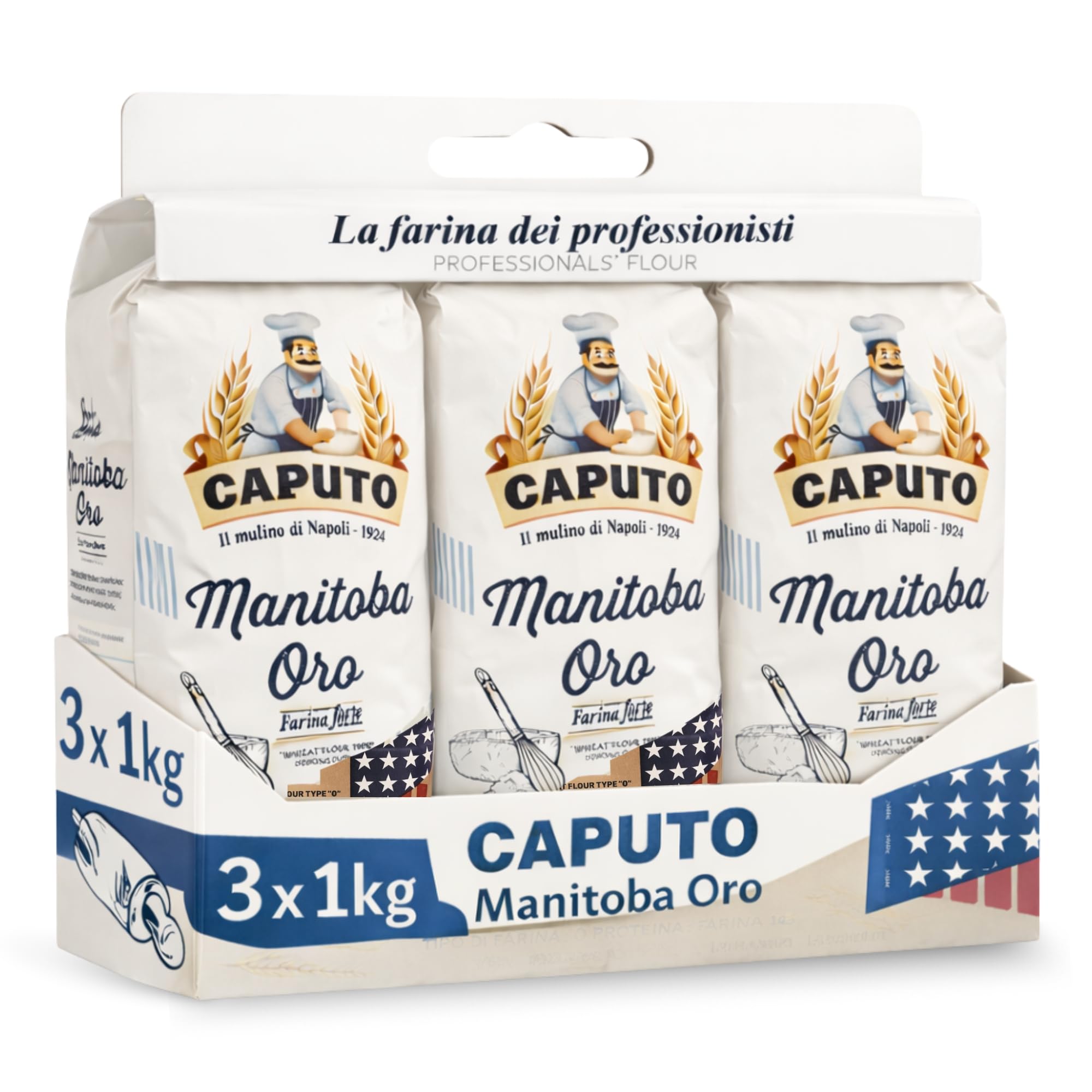 Harina Caputo Manitoba Oro, Origen Italiana, elástica de alto valor proteico, ideal para repostería y productos fermentados, Tipo Harina 0, Contiene 6 unidades de 1 Kg — view 9