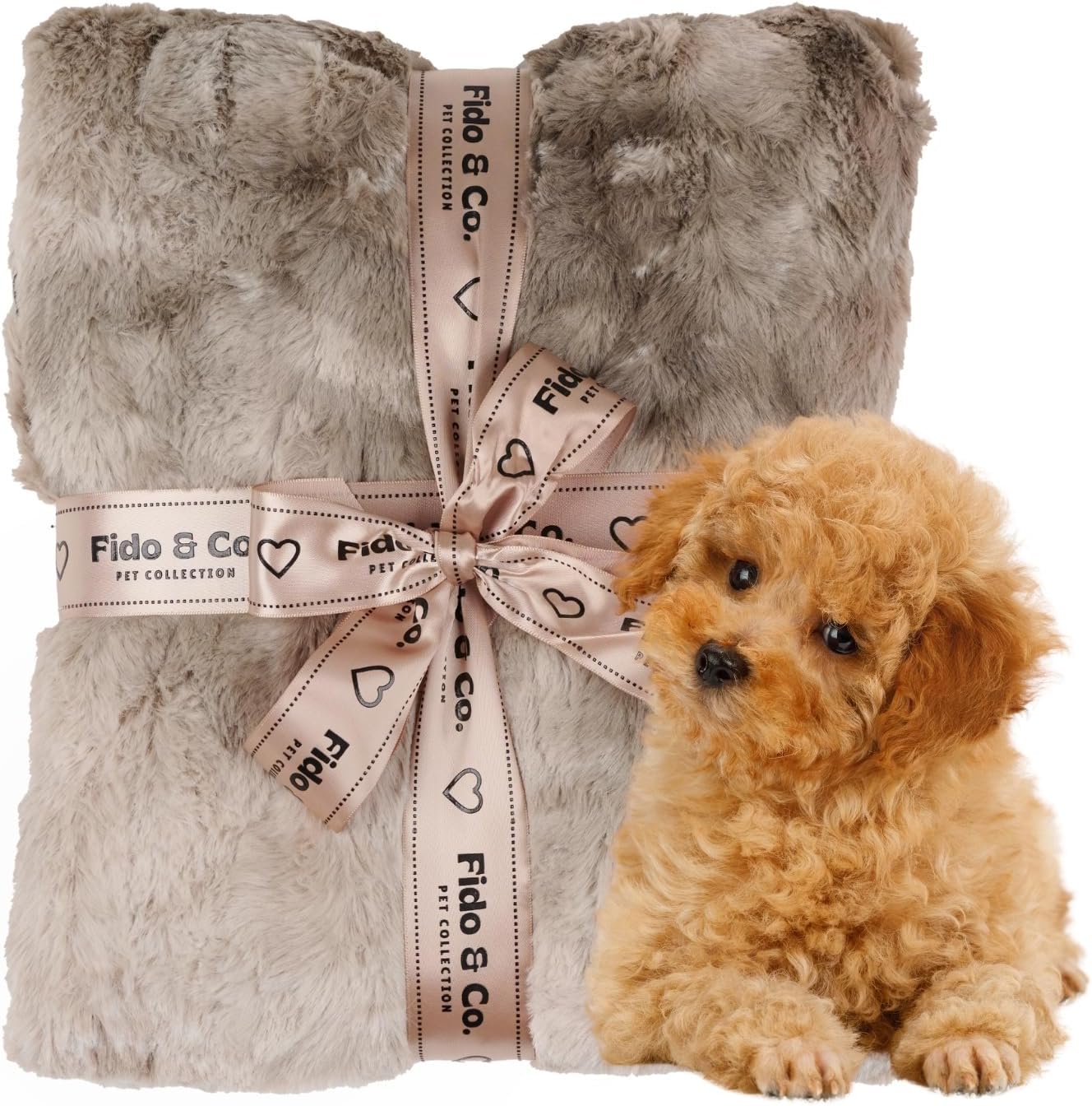 Fido & Co - Waterproof Extra Large (60” x 50") Luxury Pet Blanket Grey Faux Fur XL Dog Bed Couches Car Seat Sofa Protection Cat Dog Beds Pet Supplies Accessories Washable Puppy Crate Furniture Cover