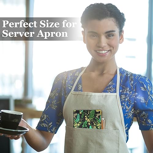 Miniatura 3 de Libro de mesero para camarera, organizador de libros de cuero con bolsillo con cremallera para accesorios de camarera de restaurante, delantal de