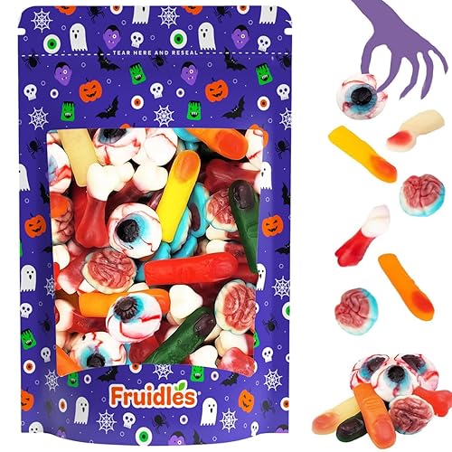 Fruidles Gomitas de Halloween que faltan partes del cuerpo, aperitivos divertidos y festivos (bolsa de 1 libra)