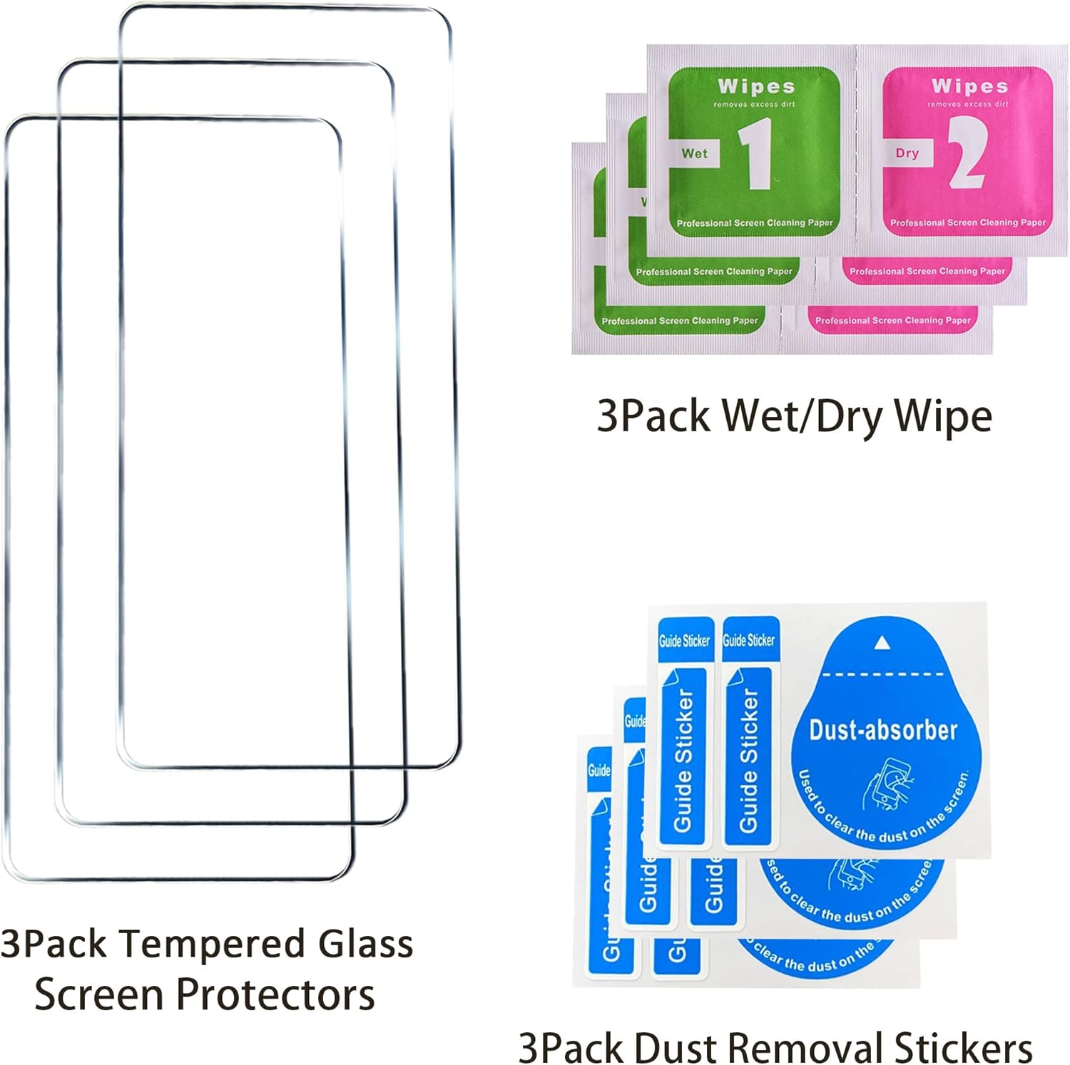 3 Pack Tempered Glass Screen Protectors for BLU View Speed Ultra 5G, Anti Scratch, Bubble Free, 9H Hardness - Image 3