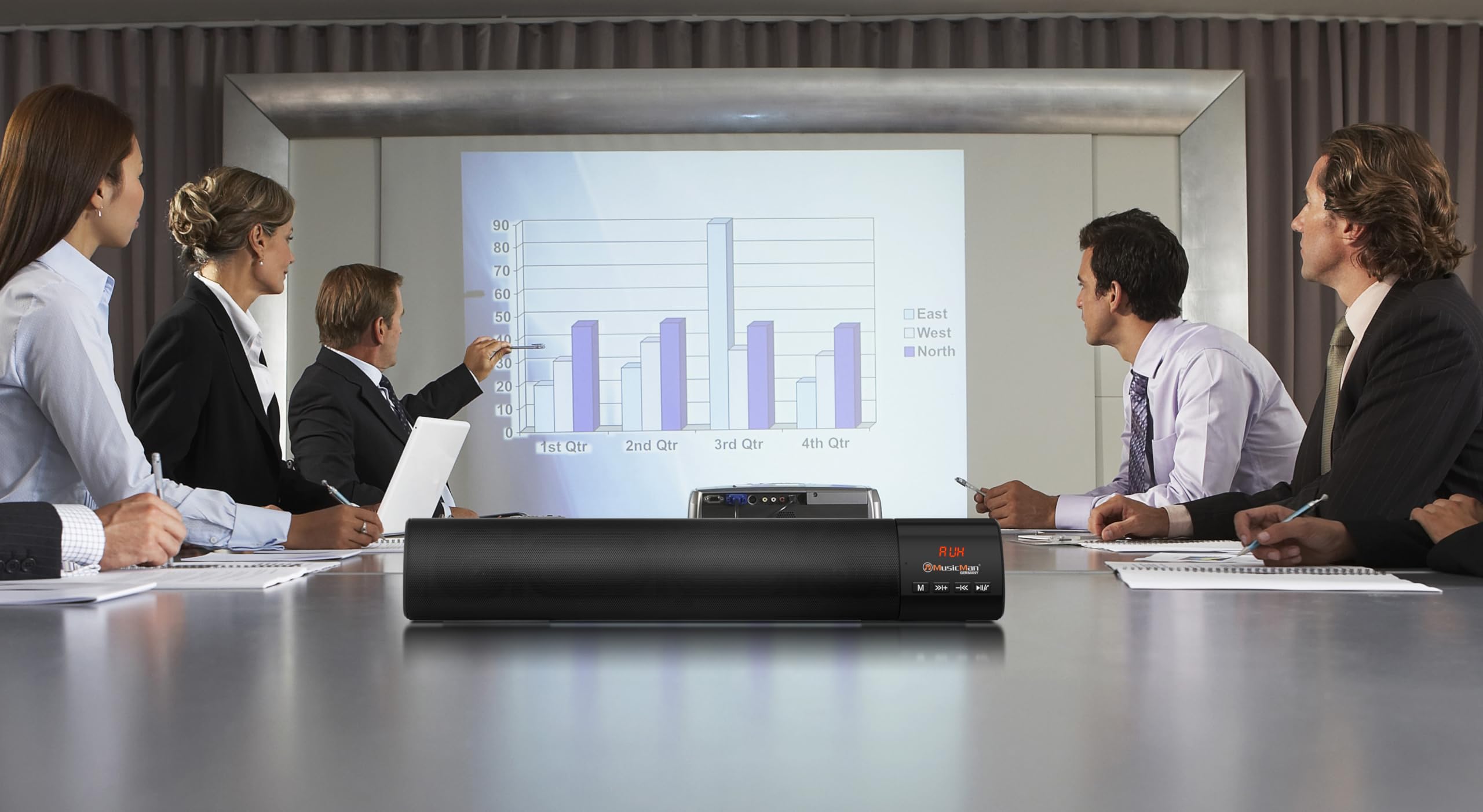 Musicman Mini soundbar z Bluetooth V5.1 radio FM, USB, AUX-IN z urządzeniami audio obsługującymi Bluetooth, smartfonami, tabletami BT-X54