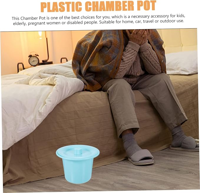 Orinal portátil para adultos, orinal de plástico con tapa sellada, ideal para uso en casa, viaje o habitación, para ancianos, mujeres embarazadas y adultos miniatura 6