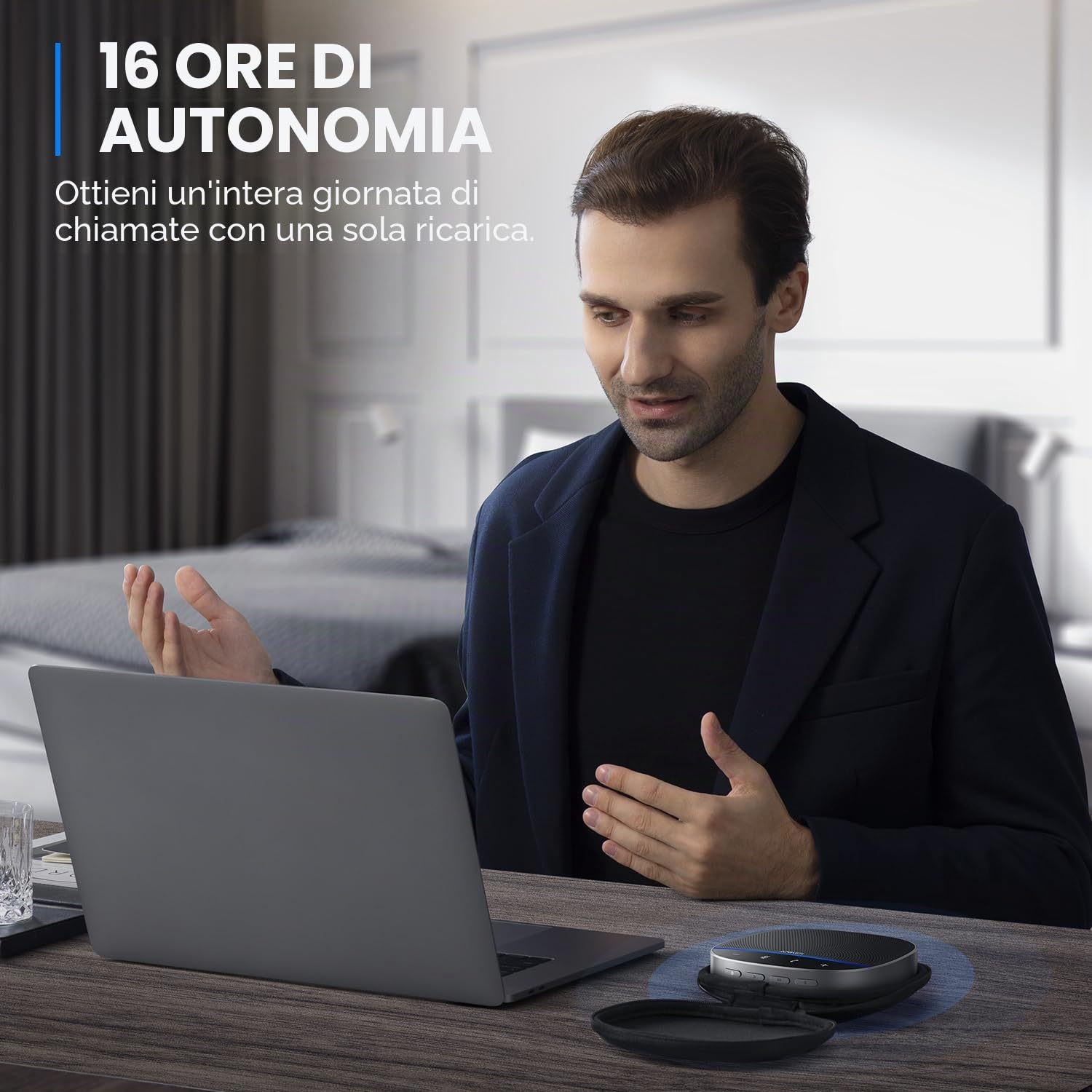 Anker PowerConf S500 - Altoparlante da conferenza con certificazione zoom, USB-C Bluetooth per chiamate, conferenze, telefonate, microfoni per registrazione vocale intelligente