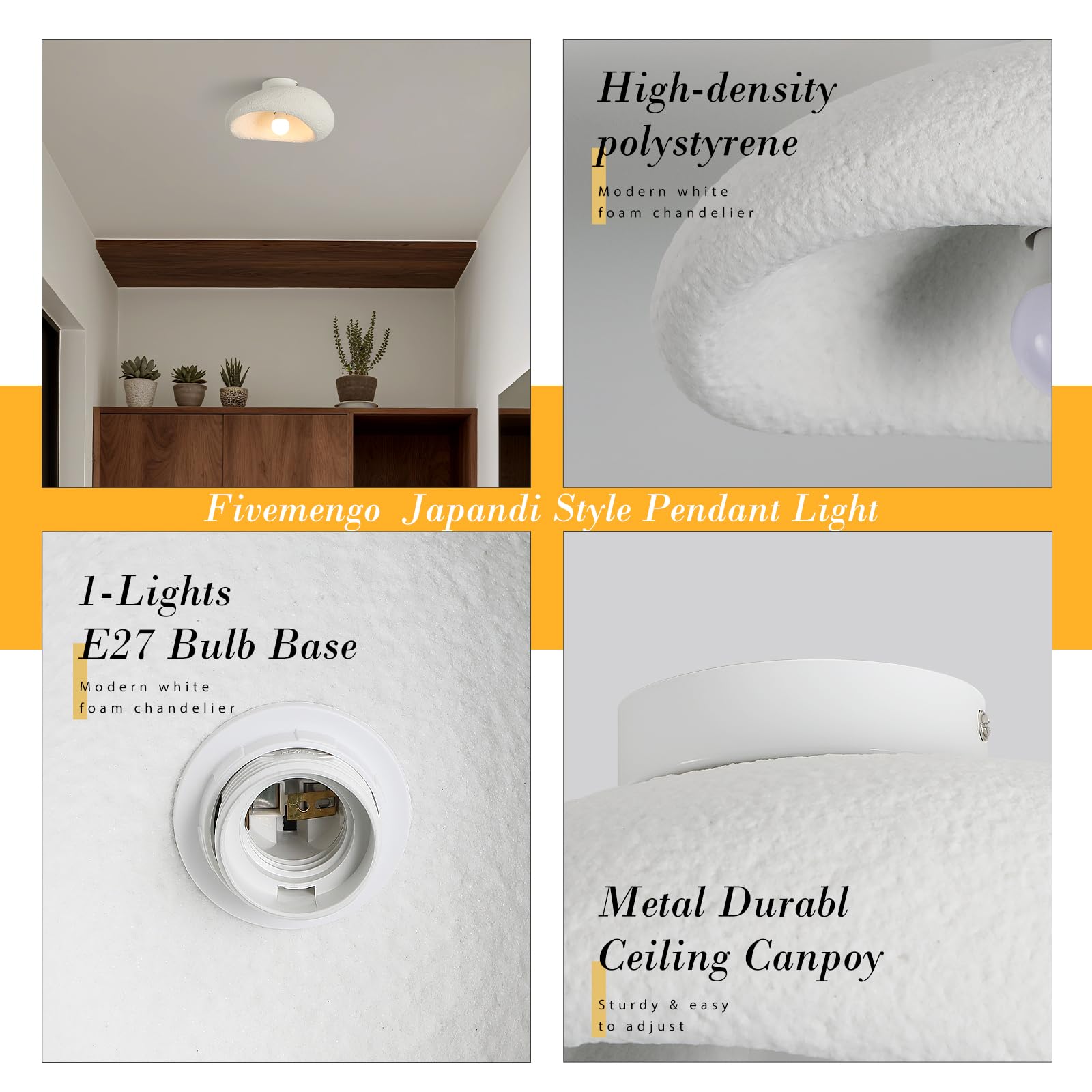 Lampadario Da Pranzo In Stile Giapponese Wabi-Sabi, Moderne Plafoniere E27, Paralumi Per Plafoniere Per Camera Da Letto, Sala Da Pranzo,Soggiorno,Corridoio, Illuminazione A Soffitto, 30 Cm