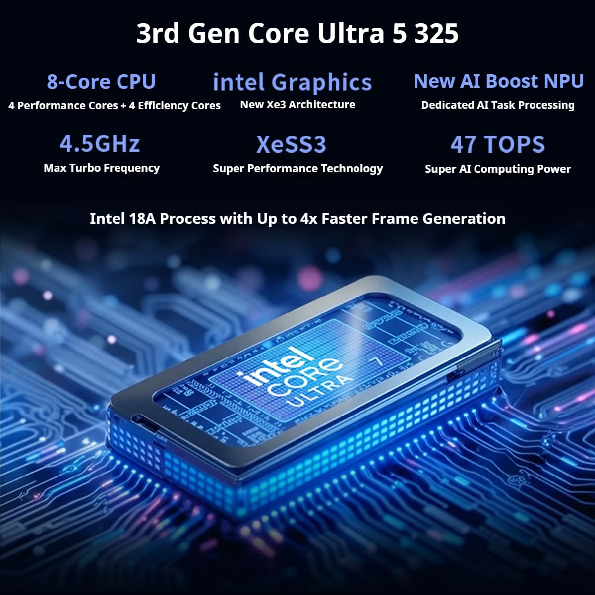 NUC 16 Pro Mini PC: Intel Core Ultra 5 325, Intel Arc Graphics, Dual M.2 PCIe SSD, Quad 4K Display, Dual 2.5G LAN, Wi-Fi 7, Negro, para creación de negocios y contenido (sistema Barebone)